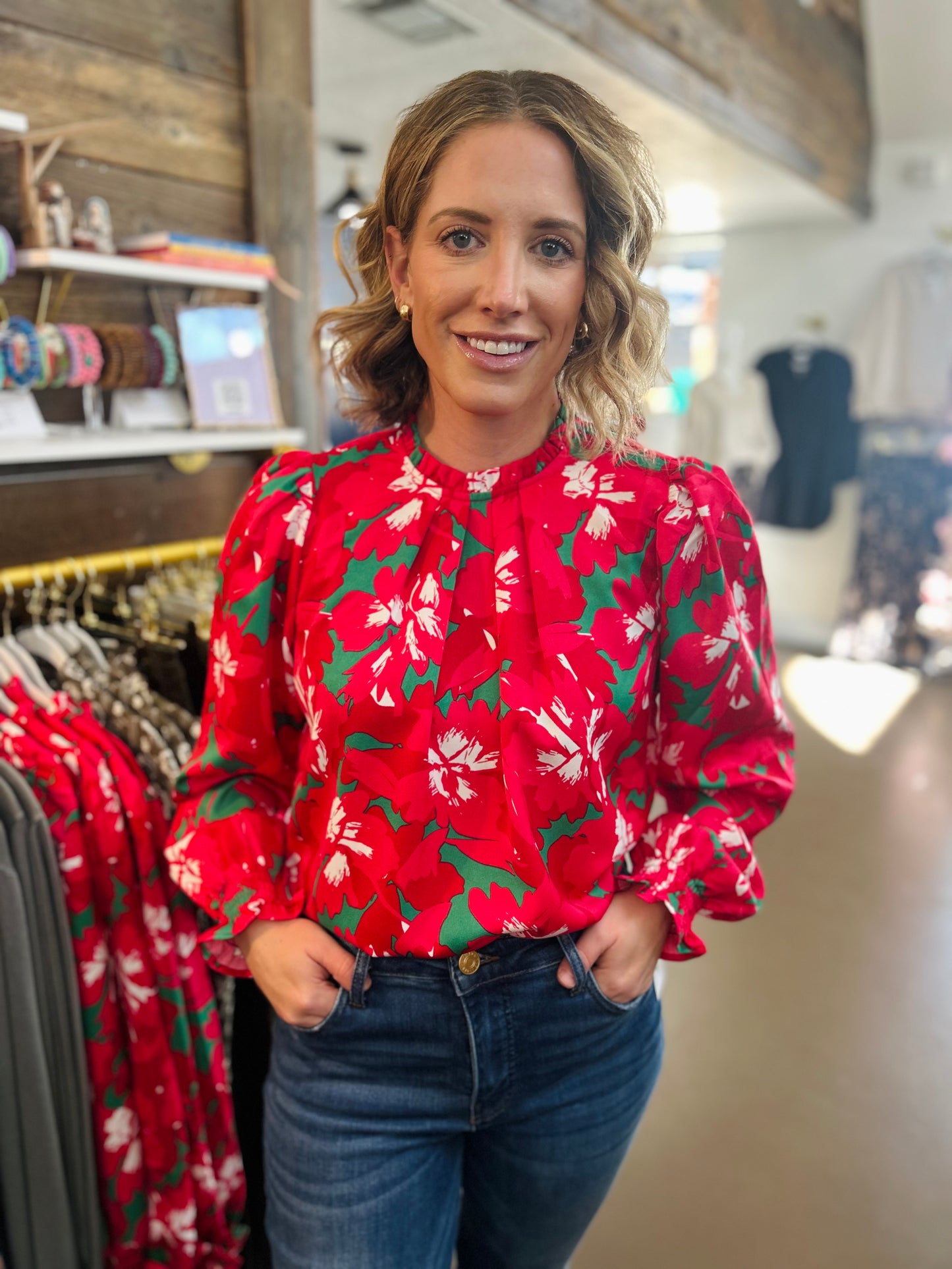 Poinsettias Blouse