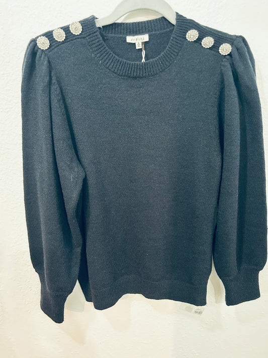 Rhinestone Shoulder Sweater