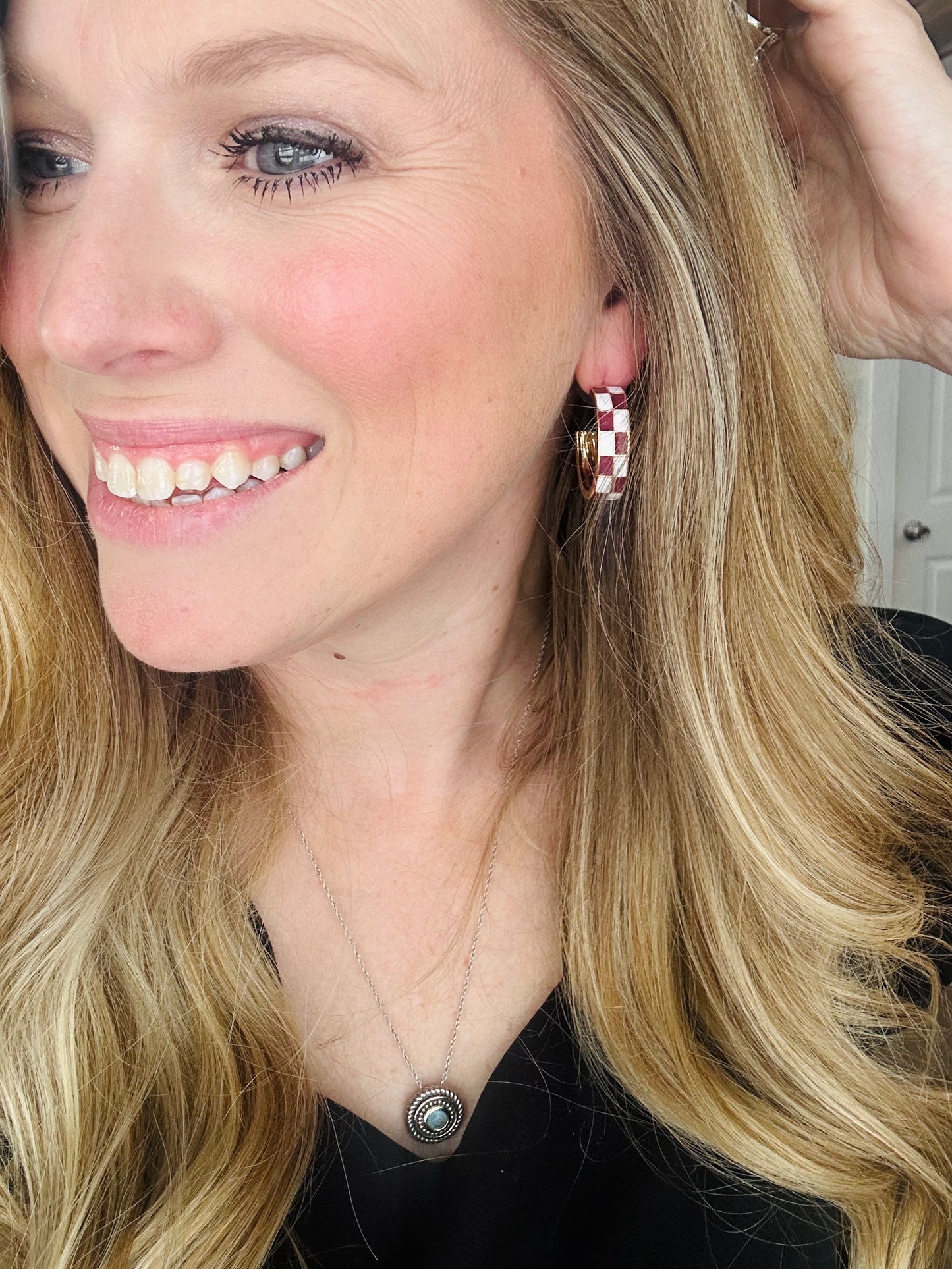 Sunny Check Gameday Earrings