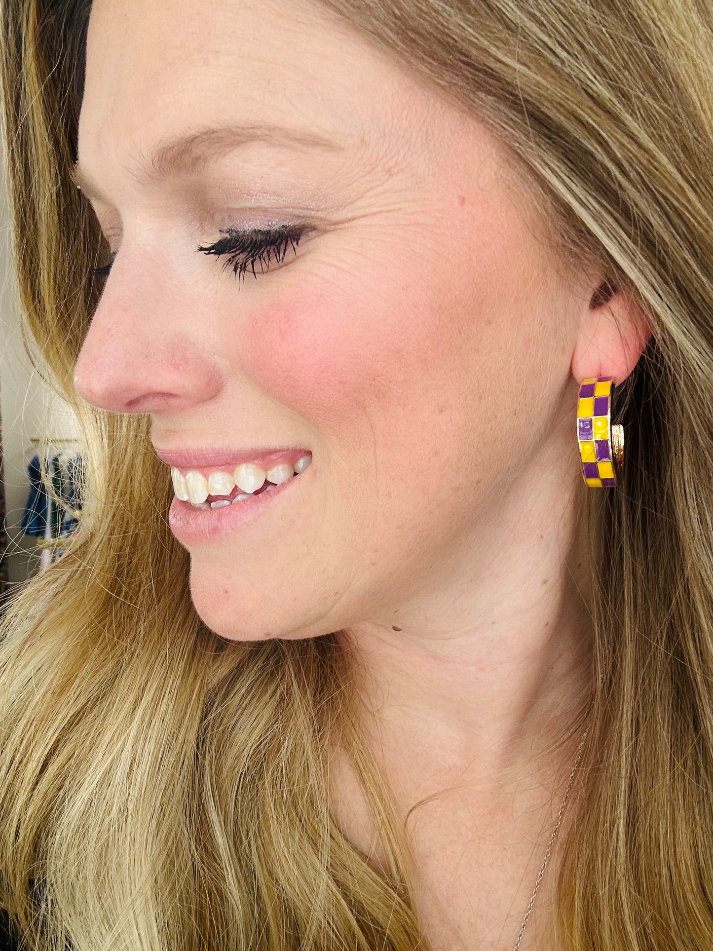 Sunny Check Gameday Earrings