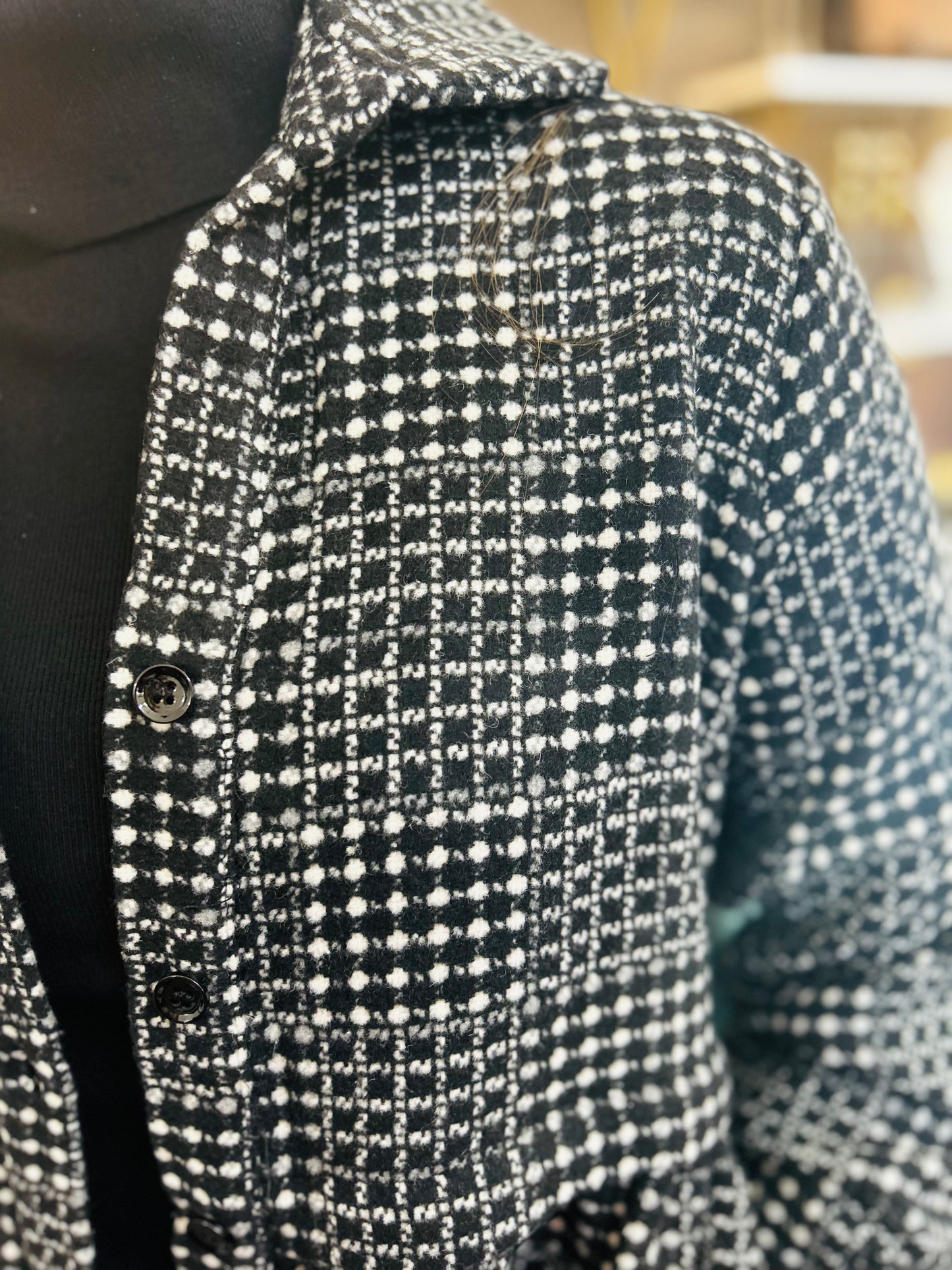 Black and White Woven Dress/Jacket