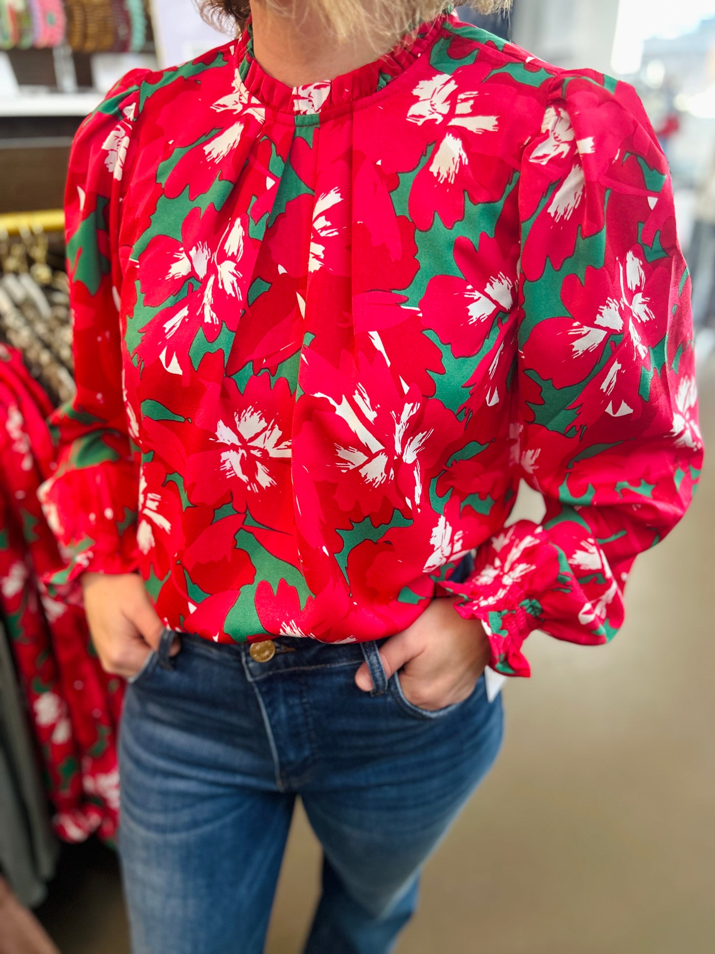 Poinsettias Blouse