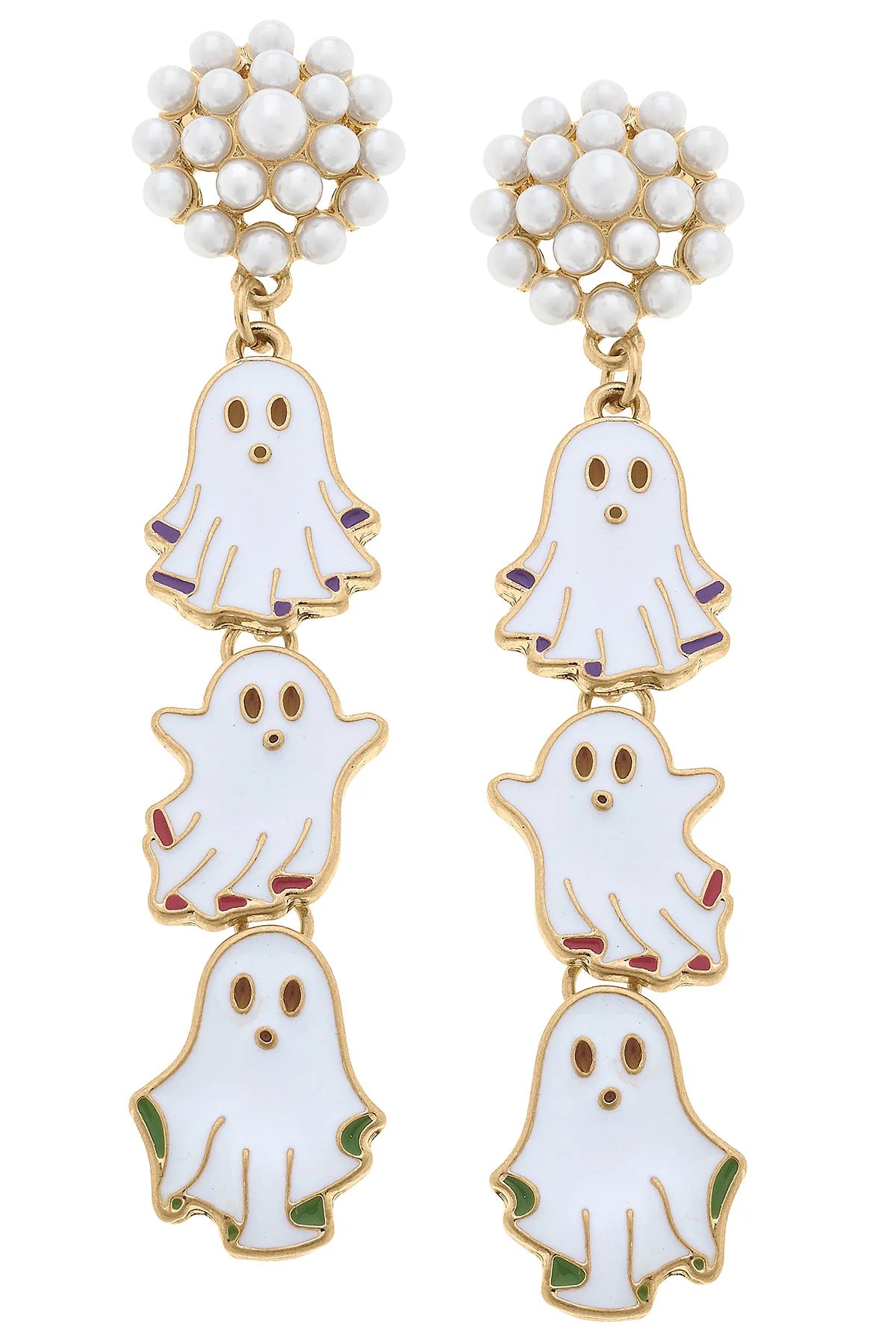 Triple Ghost Drop Earrings