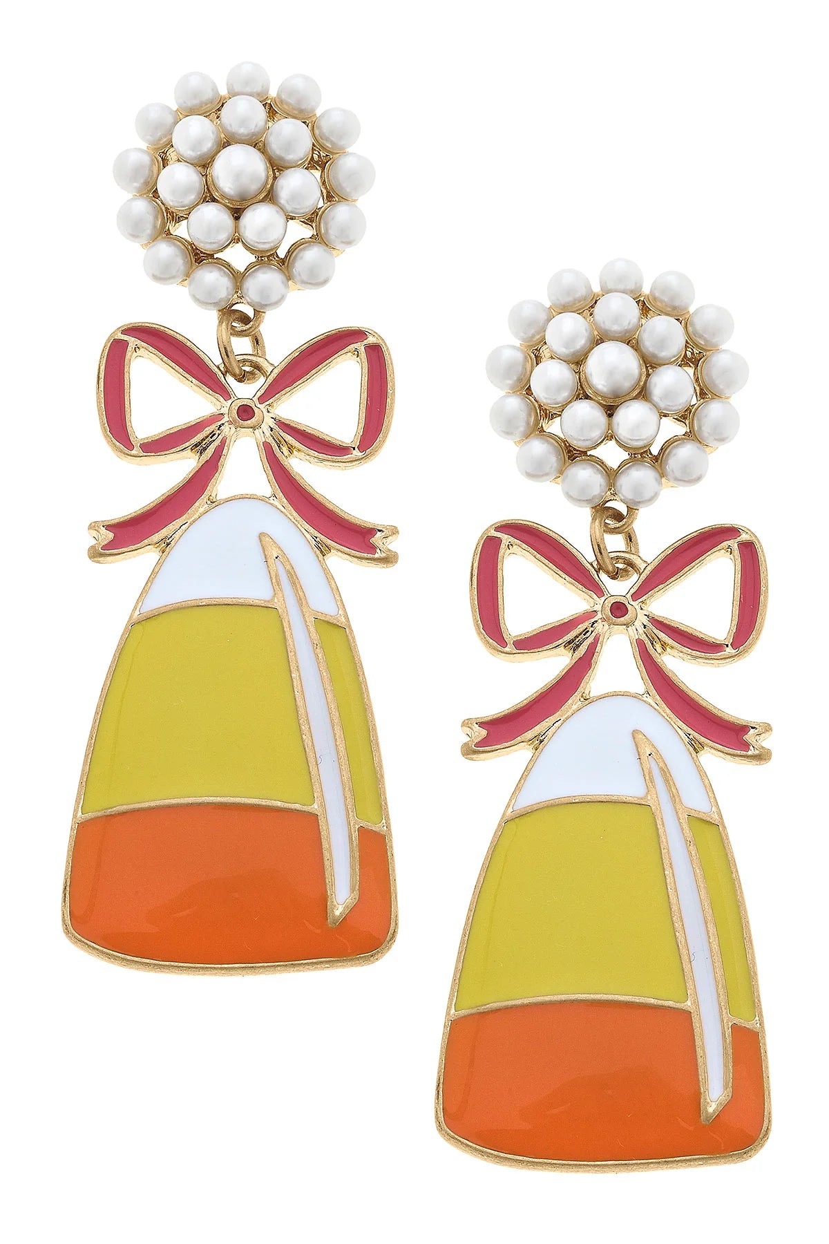 Pearl Candy Corn Earrings