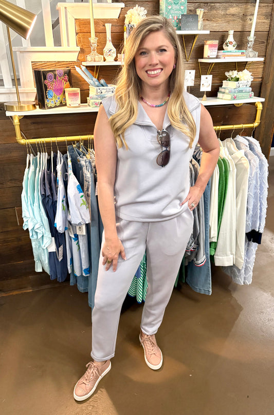 Hilarie Super Soft Tank Dusty Blue