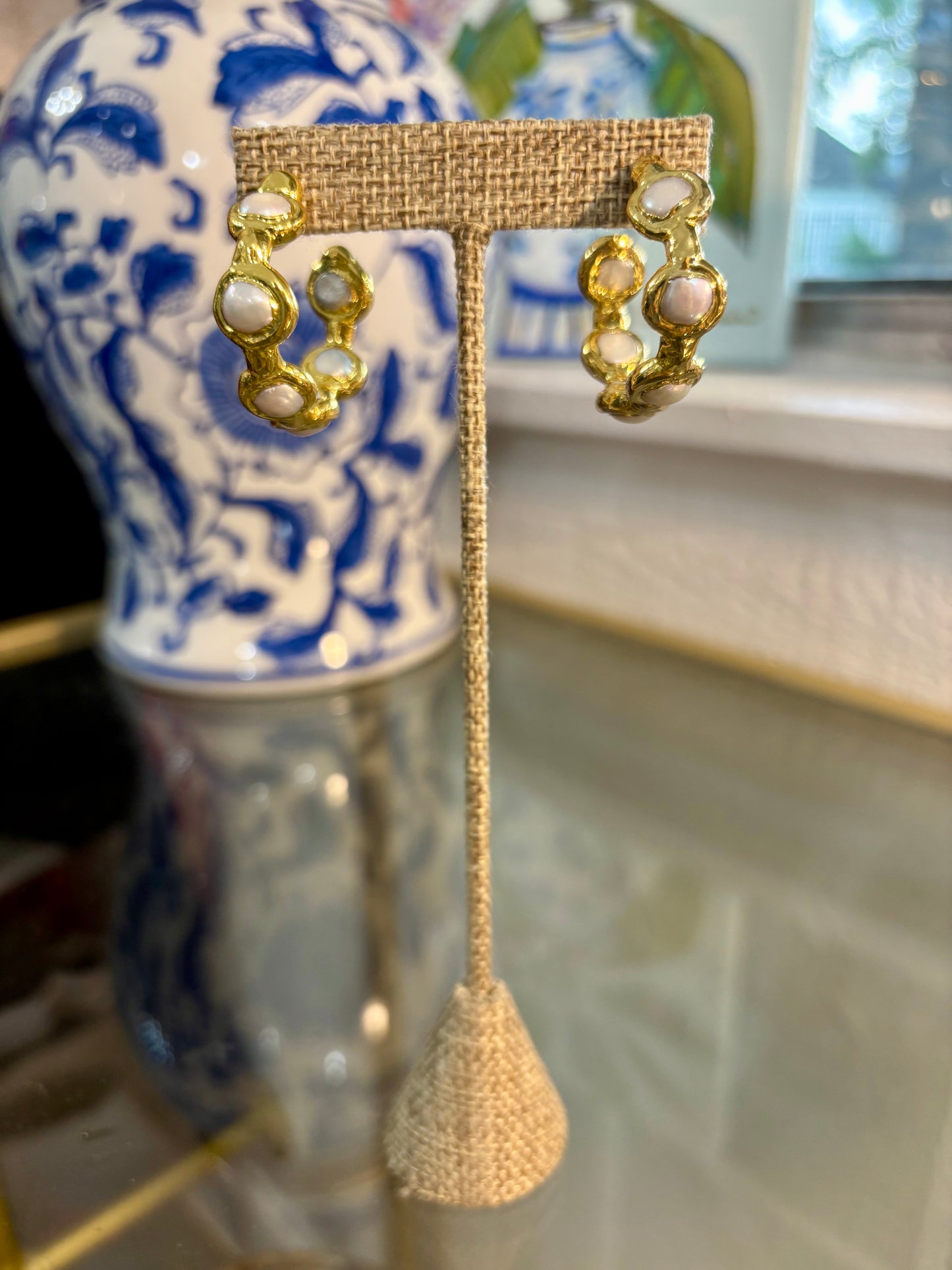 Paradise Pearl Hoops