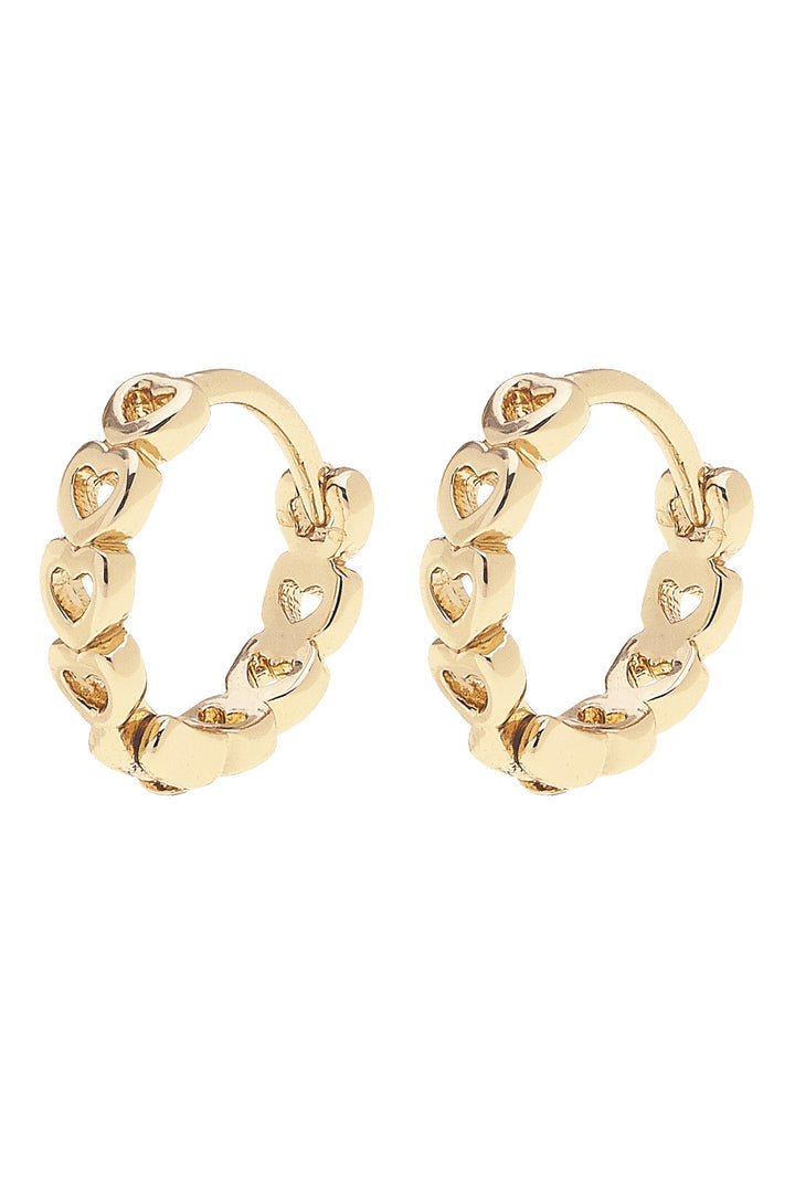 Blakely Linked Hearts Huggie Earrings
