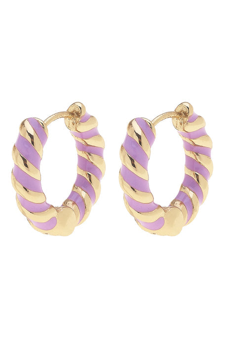 Amber Twisted Lavender Huggie