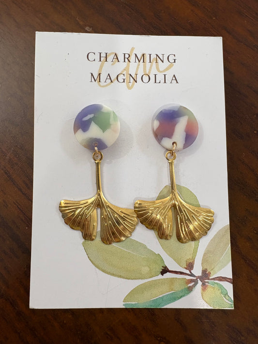 Gold Ginkgo Earrings