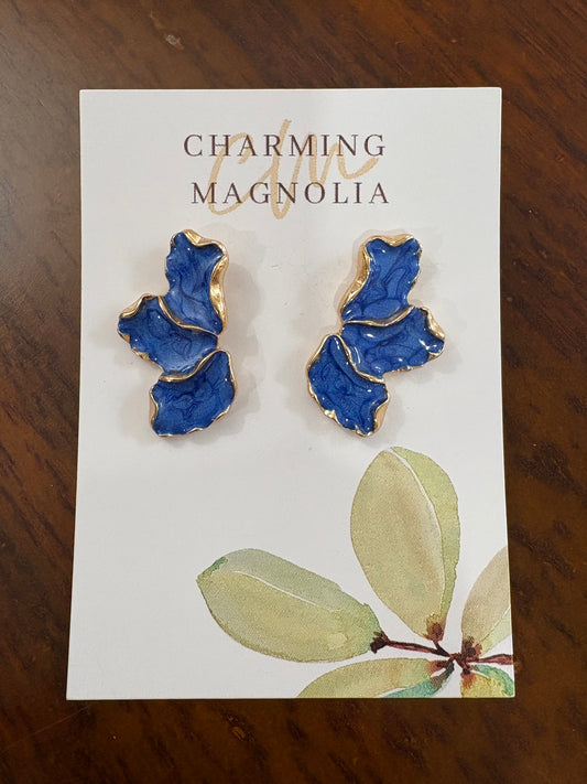Blue Petal Earrings