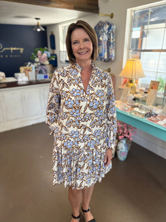 Sierra Blue Brown Multi Dress