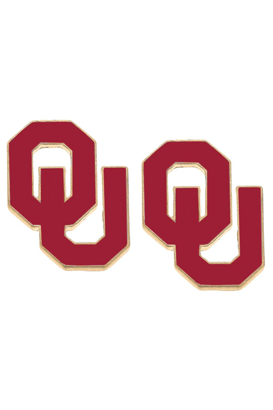 Oklahoma Sooners Enamel Logo Stud Earrings
