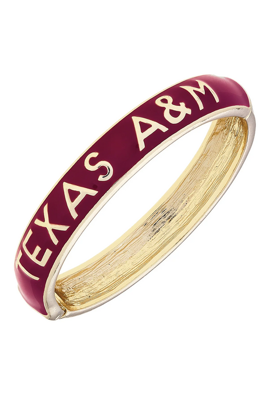 Texas A&M Aggies Sculpted Enamel Hinge Bangle