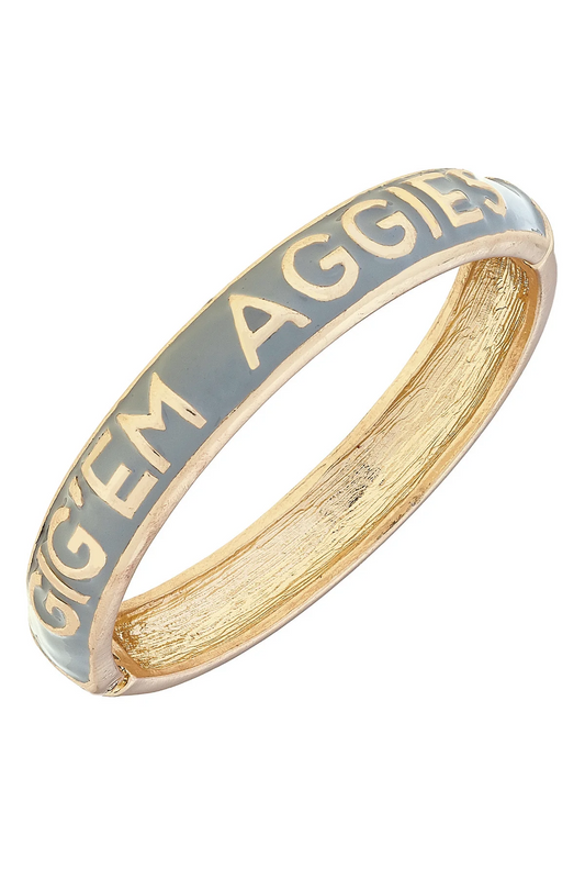 Texas A&M Aggies Sculpted Enamel Hinge Bangle in Gray