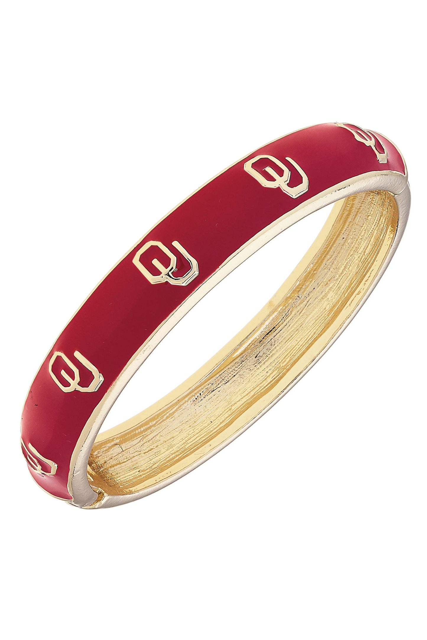Oklahoma Sooners Sculpted Enamel Logo Hinge Bangle