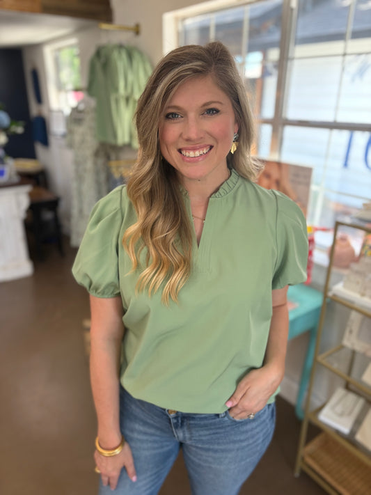 Lainey Basil Top