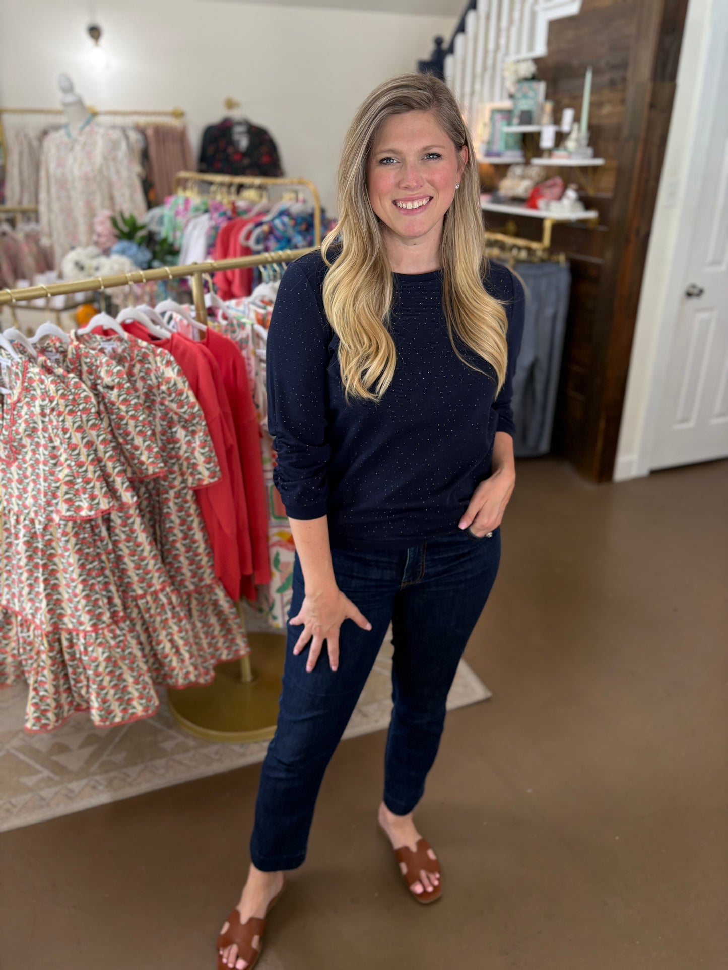 Olvin-Essential Dark Navy Top