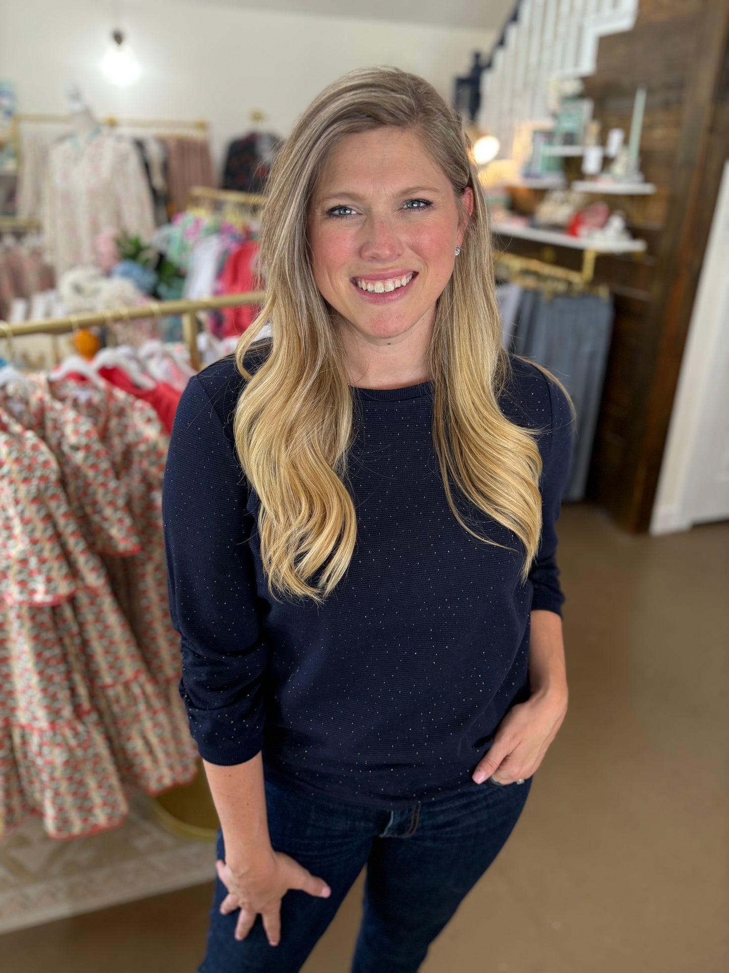 Olvin-Essential Dark Navy Top