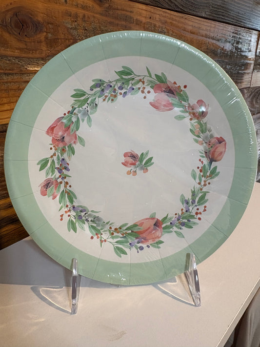 Mint Spring Wreath Dessert Plates