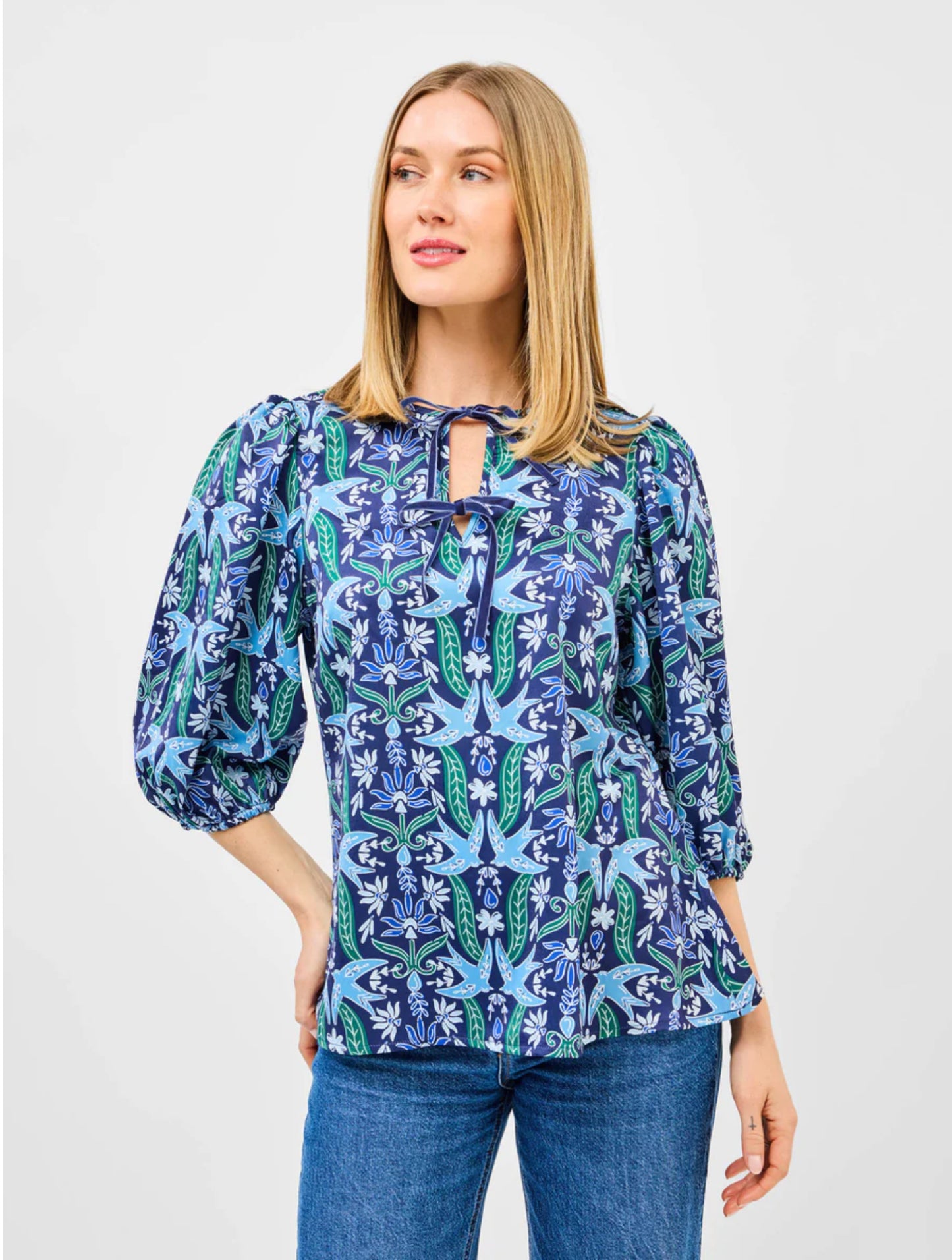 Gossamer Wings Navy Ren Top