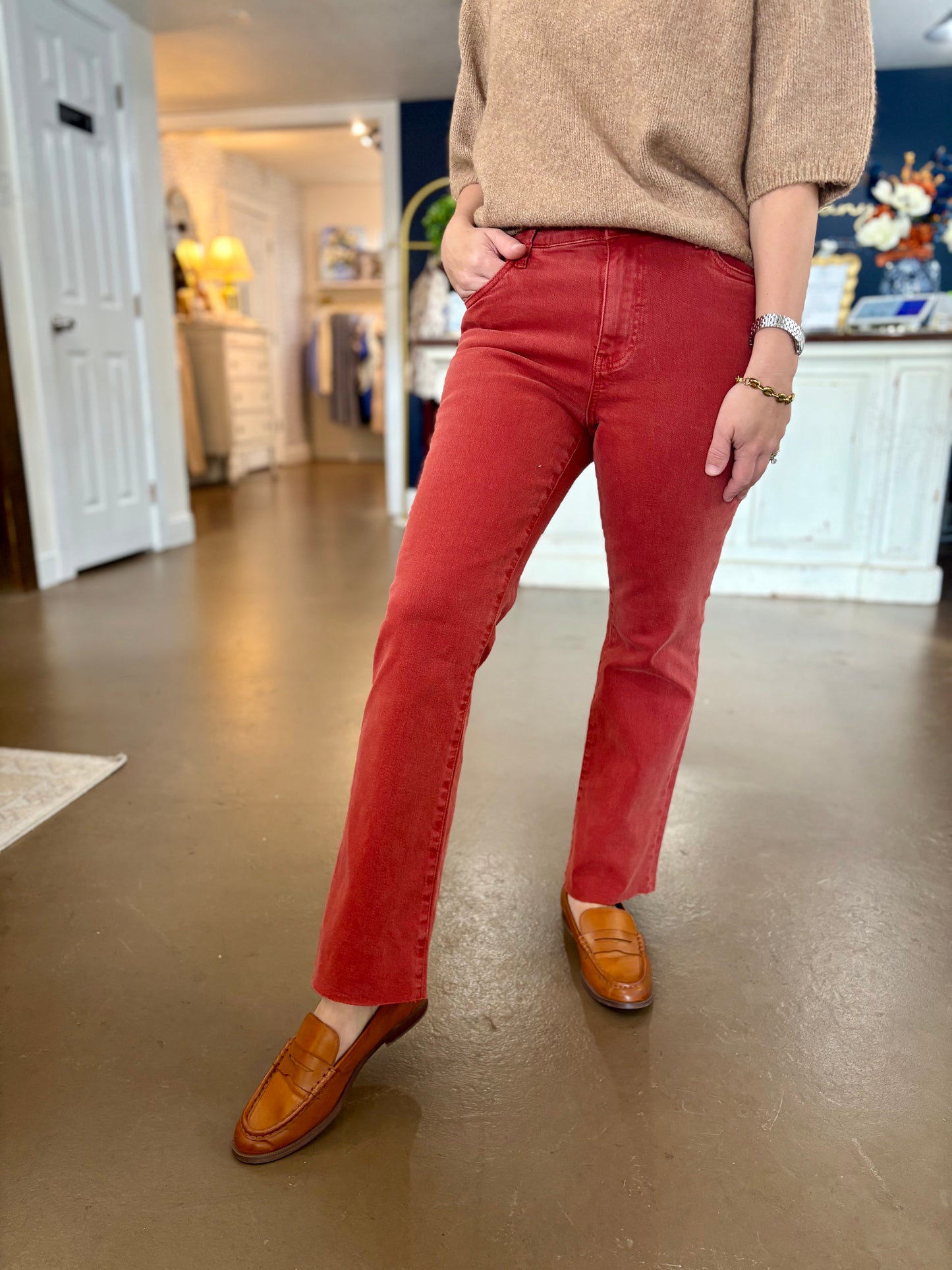 KUT Kelsey High Rise Paprika Jeans