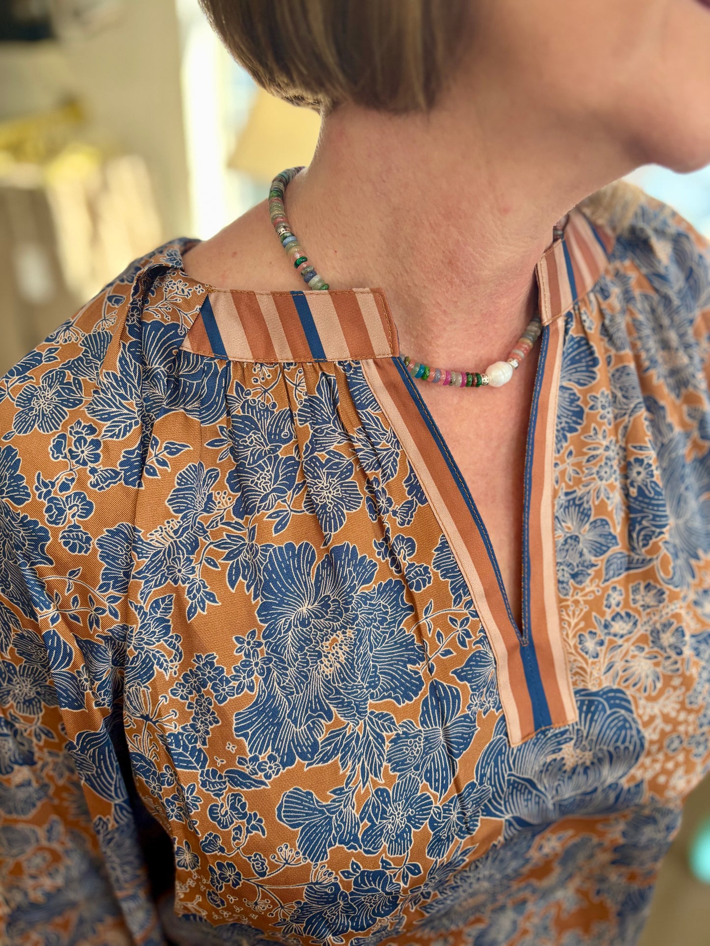Midnight Marigold Long Sleeve Blouse