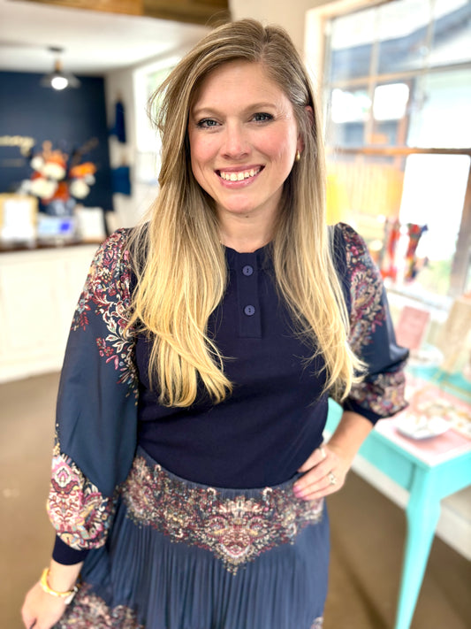 Midnight Paisley Top
