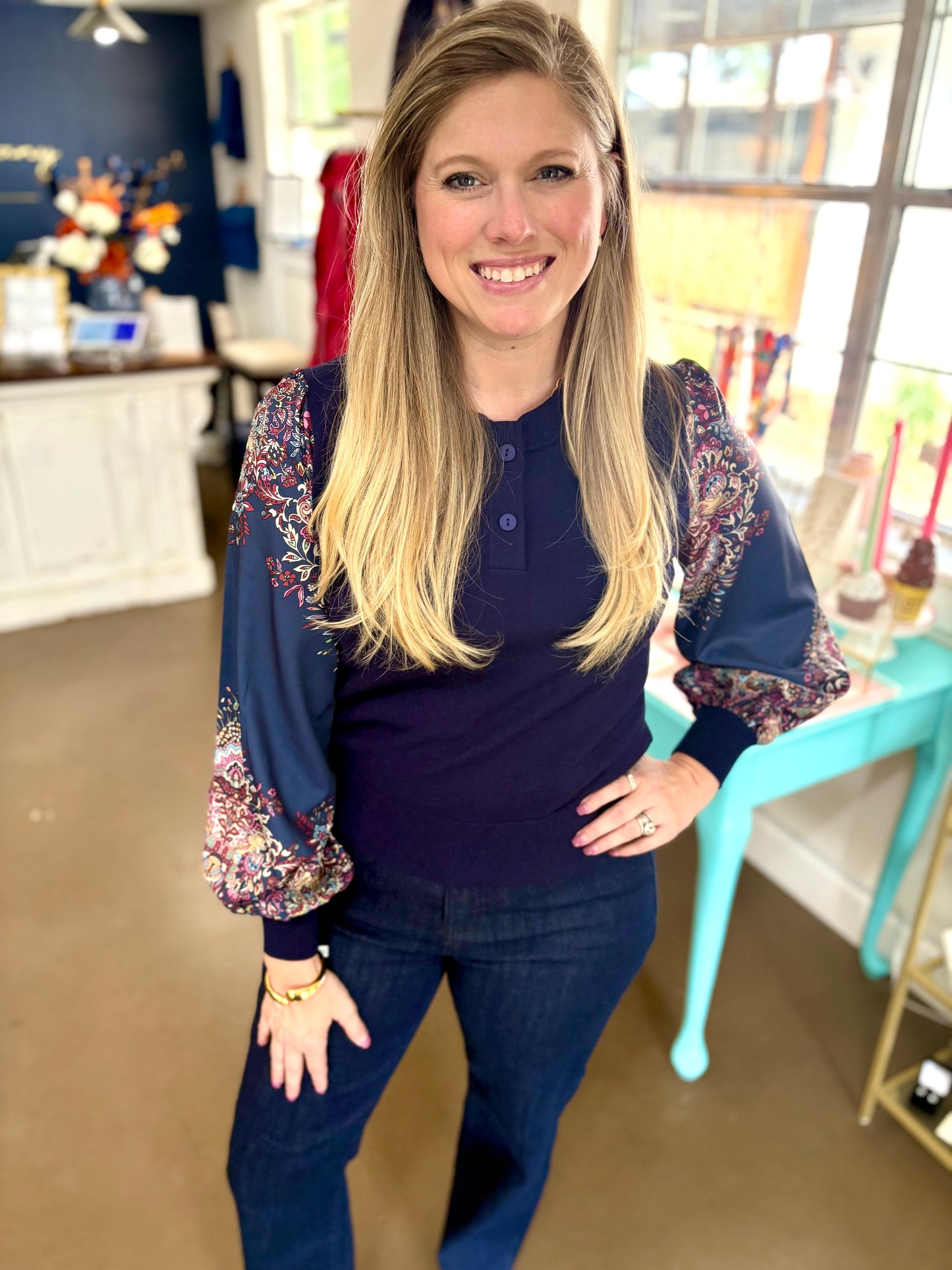 Midnight Paisley Top