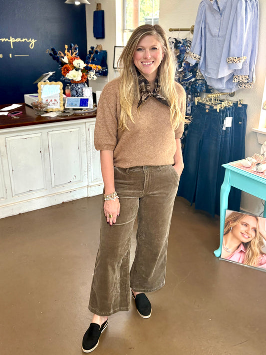 KUT High Rise Meg Wide Leg Corduroy Pants