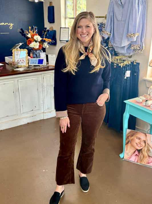 KUT Kelsey Corduroy Ankle Flare Pants