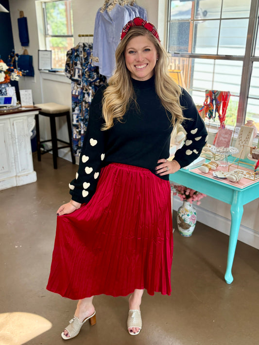 Townes Pleated Ruby Skirt