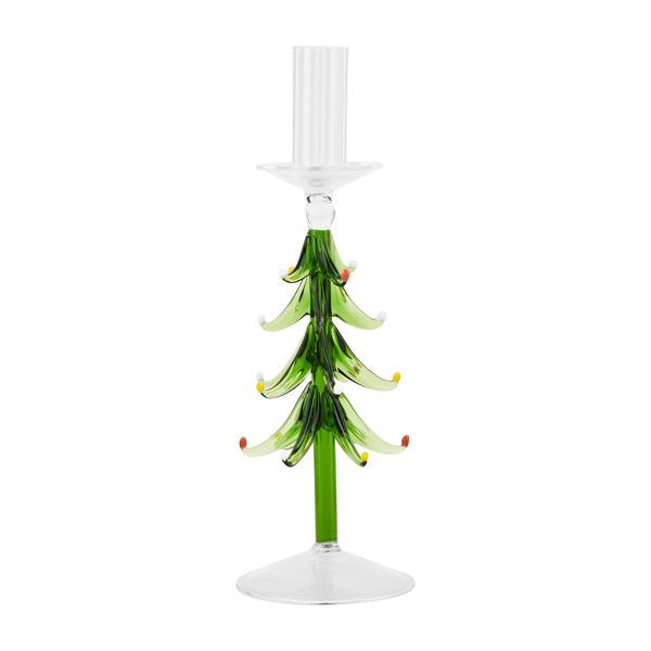 Glass Tree Taper Candle Holder LG