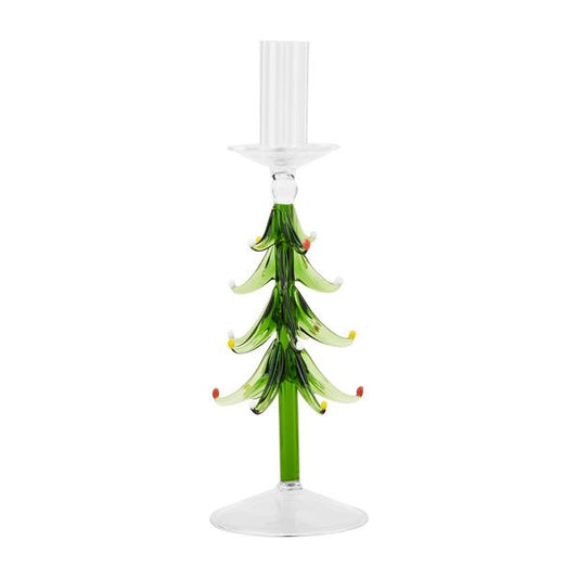 Glass Tree Taper Candle Holder LG
