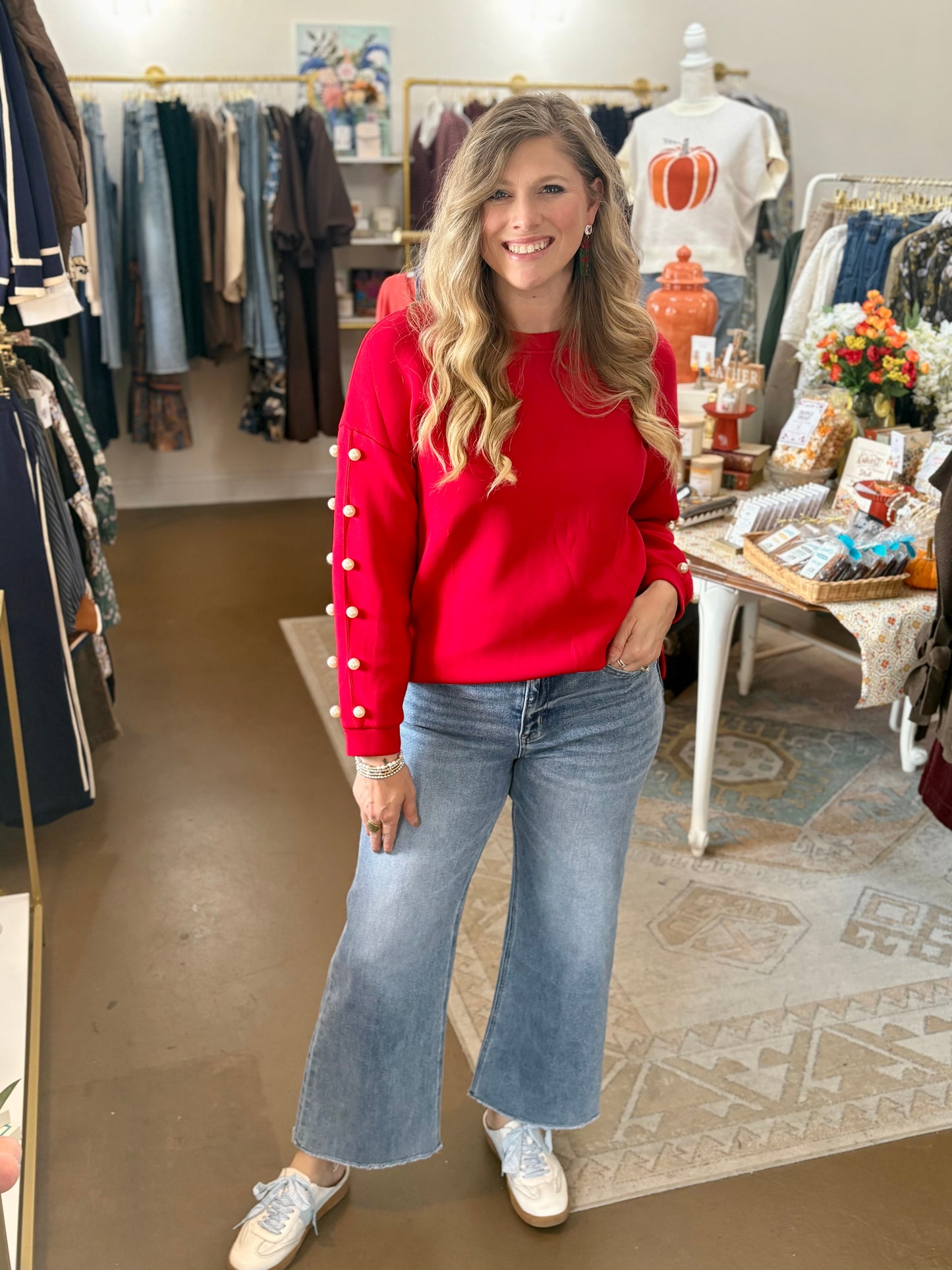 Katri French Scuba Pearl Top