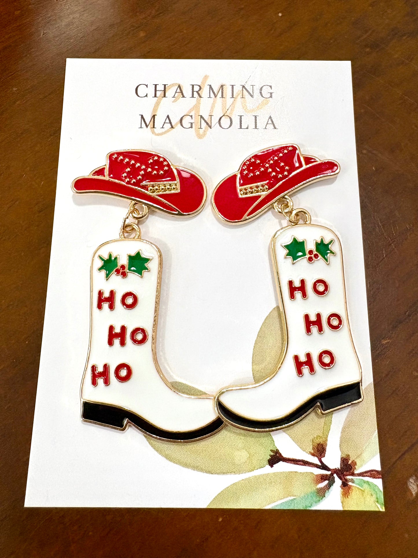 Cowgirl Boots Ho-Ho-Ho Earrings