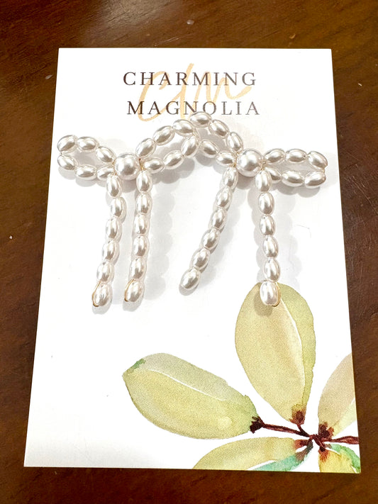 Pearl Bow Earrings