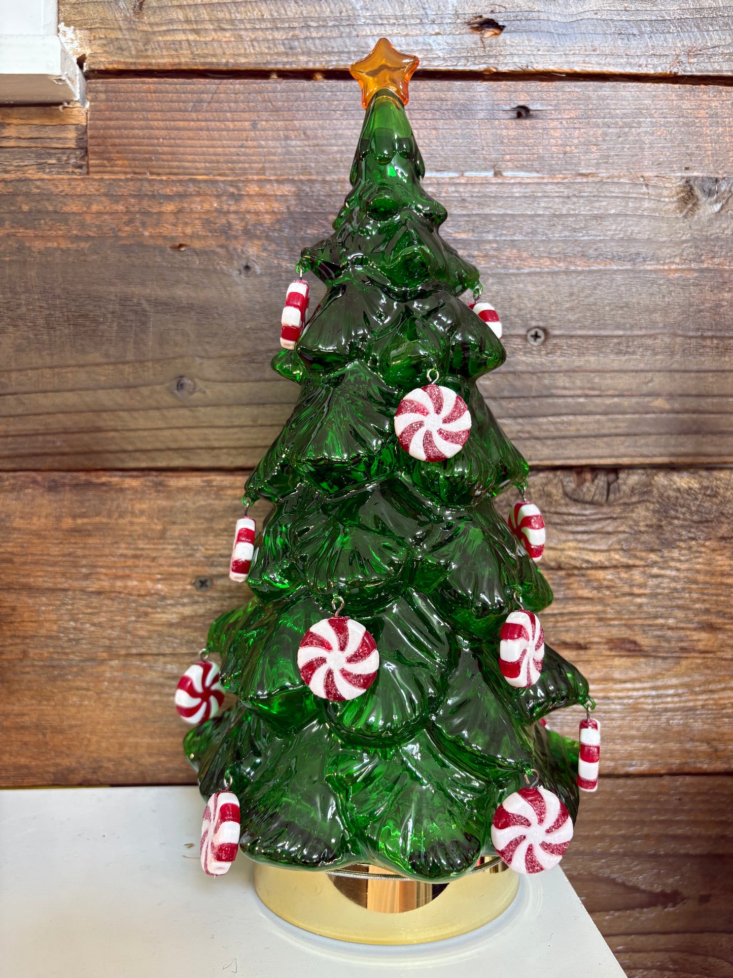 Peppermint Lighted Christmas Tree