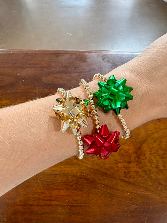 Christmas Bow Stretch Bracelet