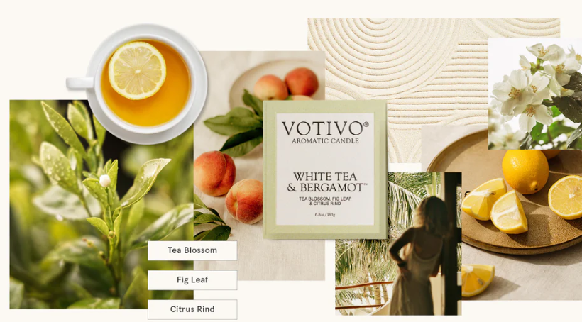 Votivo- White Tea & Bergamot Candle 6.8oz