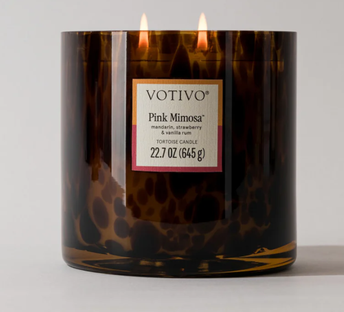 Votivo- Pink Mimosa Tortoise 22.7oz Candle