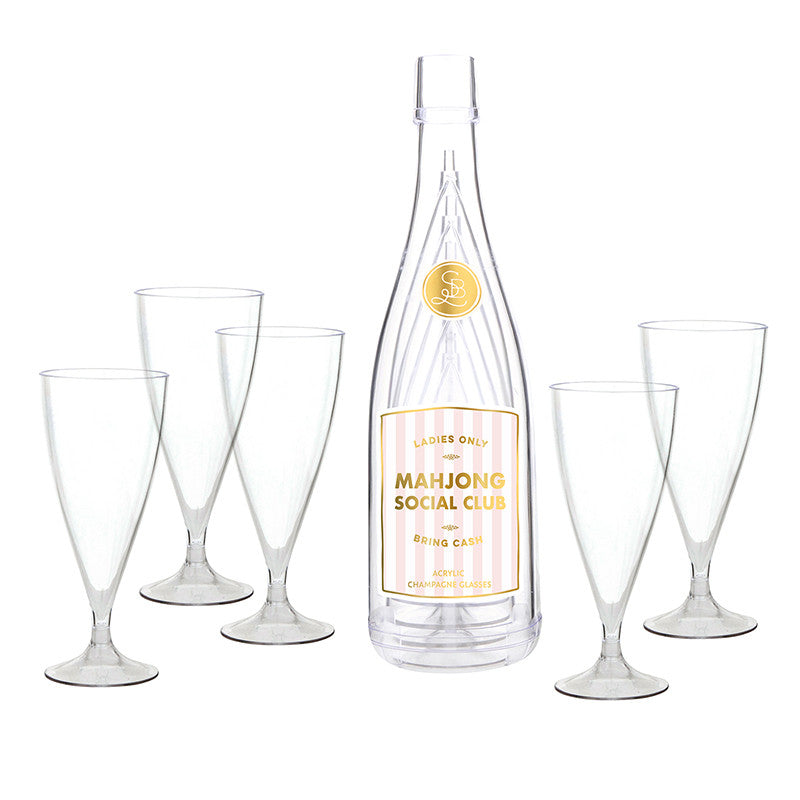 Mahjong Club-Acrylic Bottle+Glass