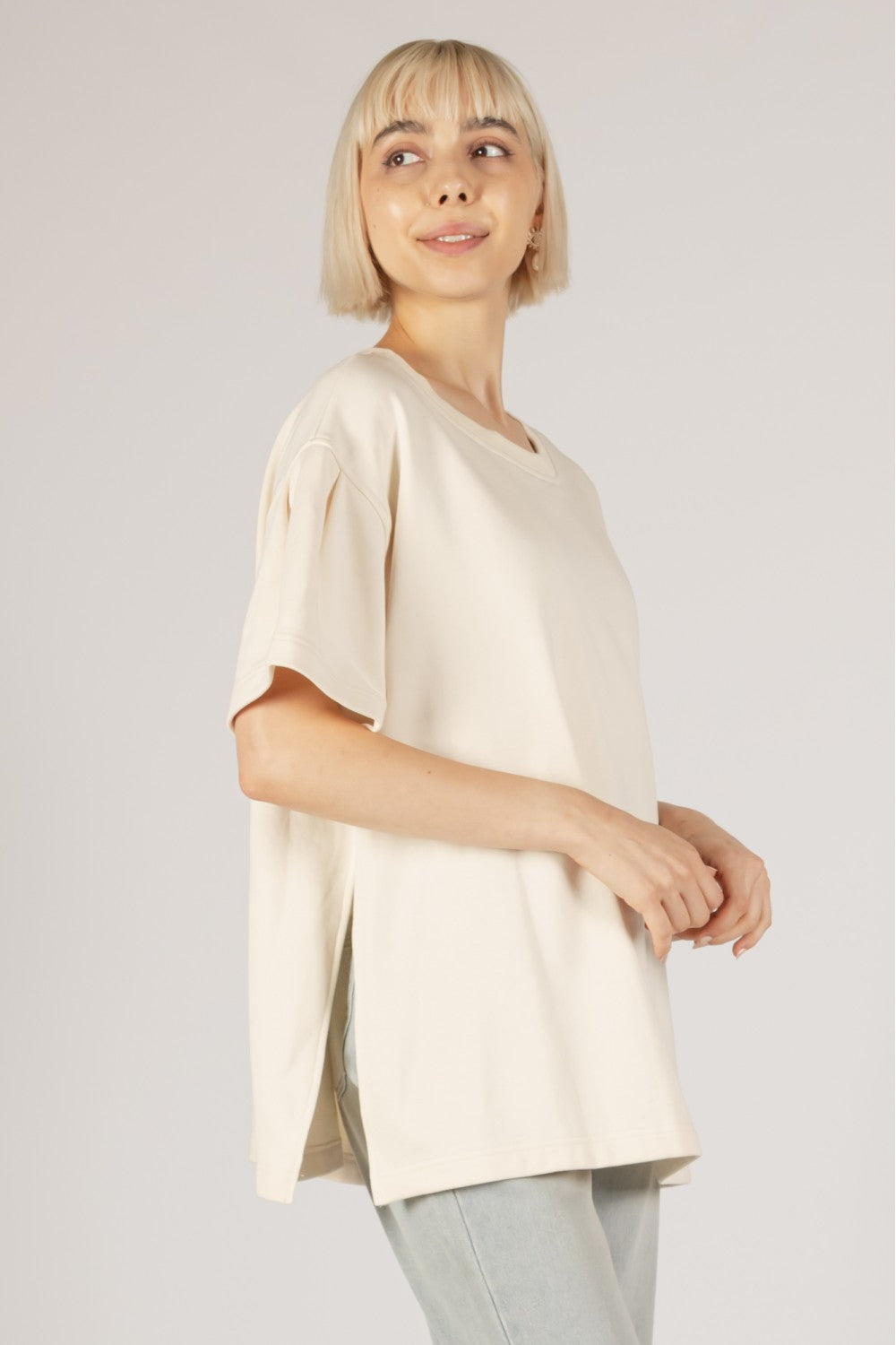 French Terry Top in Cream