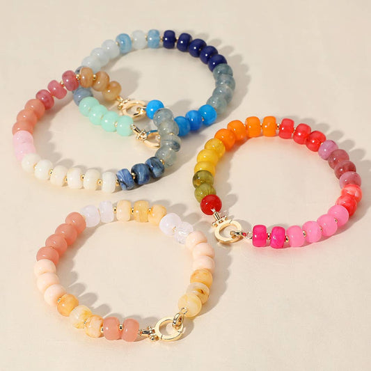 Sensibling Corp. - Natural Stone Metal Ball Beaded Bracelet