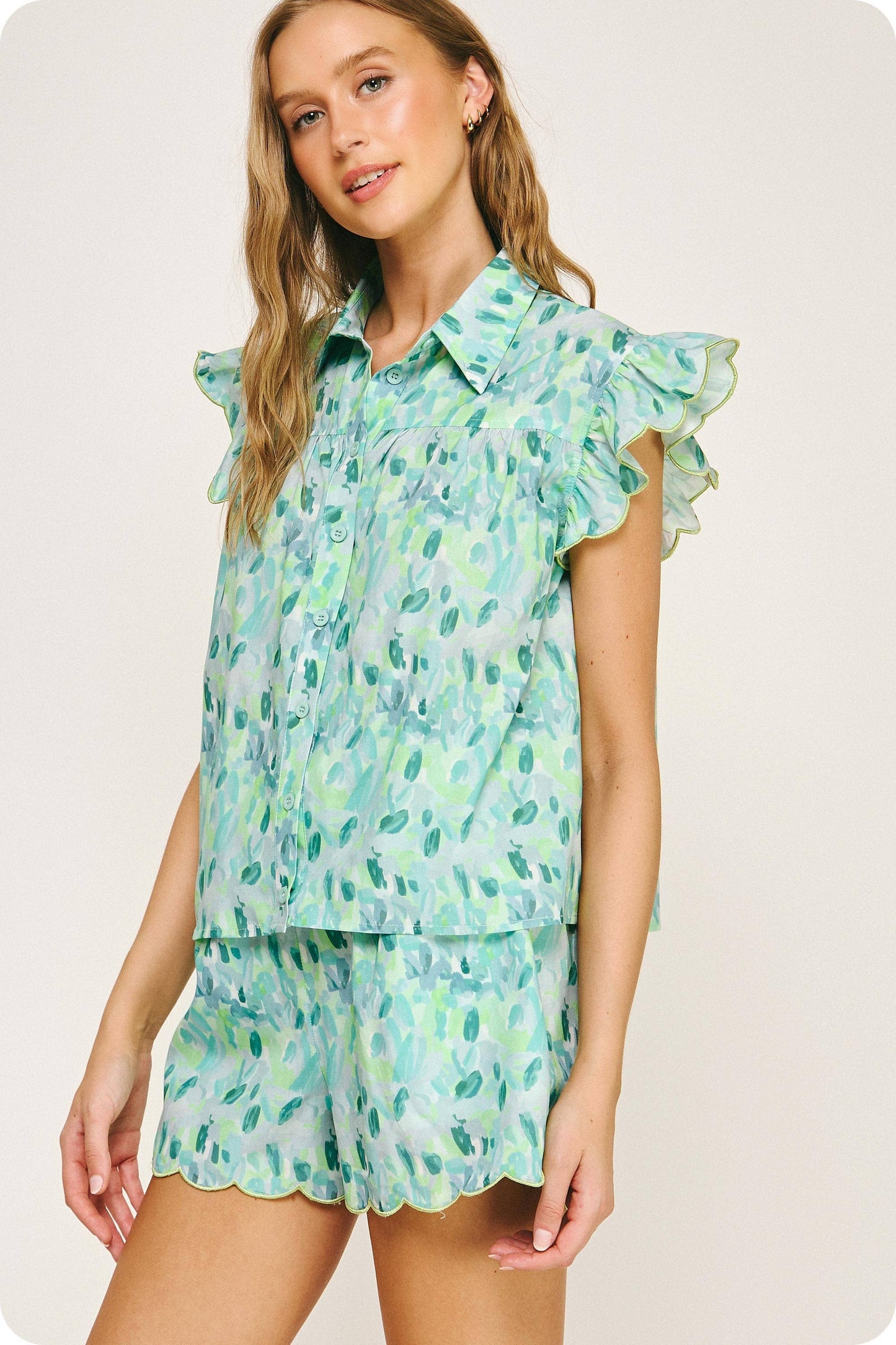 Haley Abstract Floral Blouse