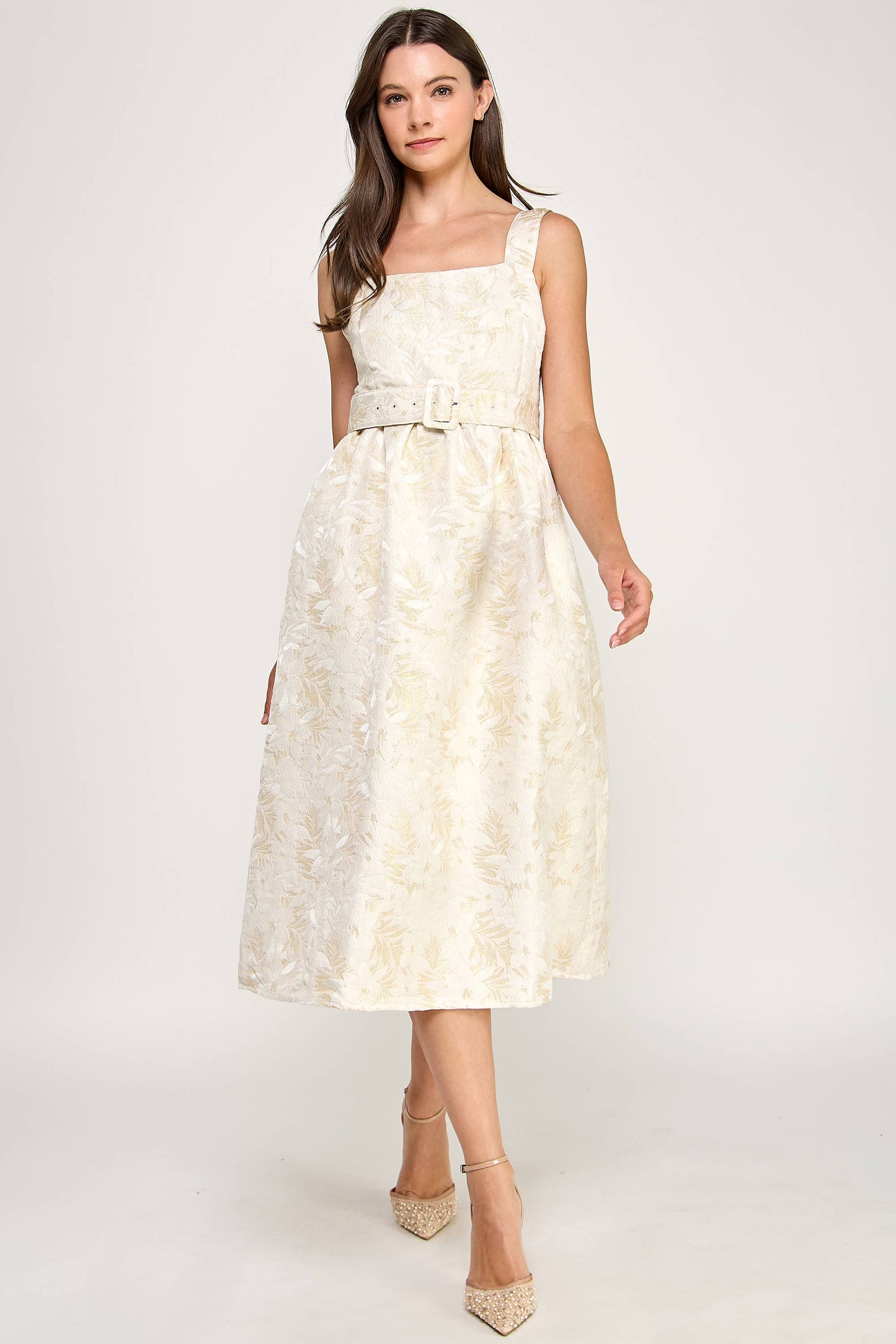 Jackie Midi Jacquard Dress