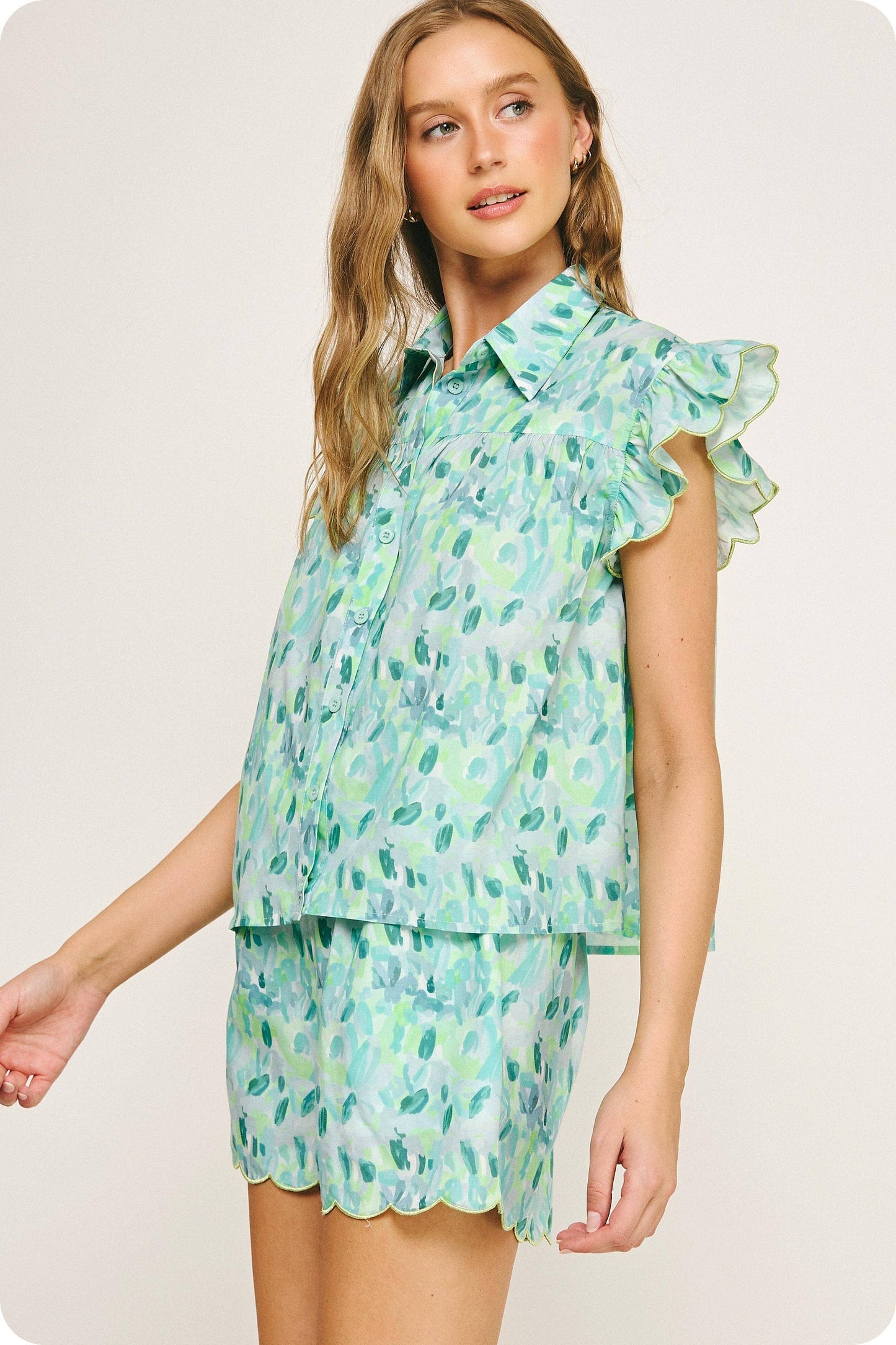 Haley Abstract Floral Blouse