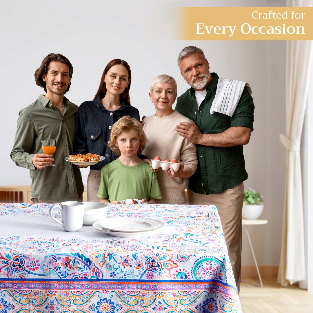 Maison d'Hermine - Design in Every Thread - Tablecloths 100% Cotton - 3 Shapes - Indian Floral