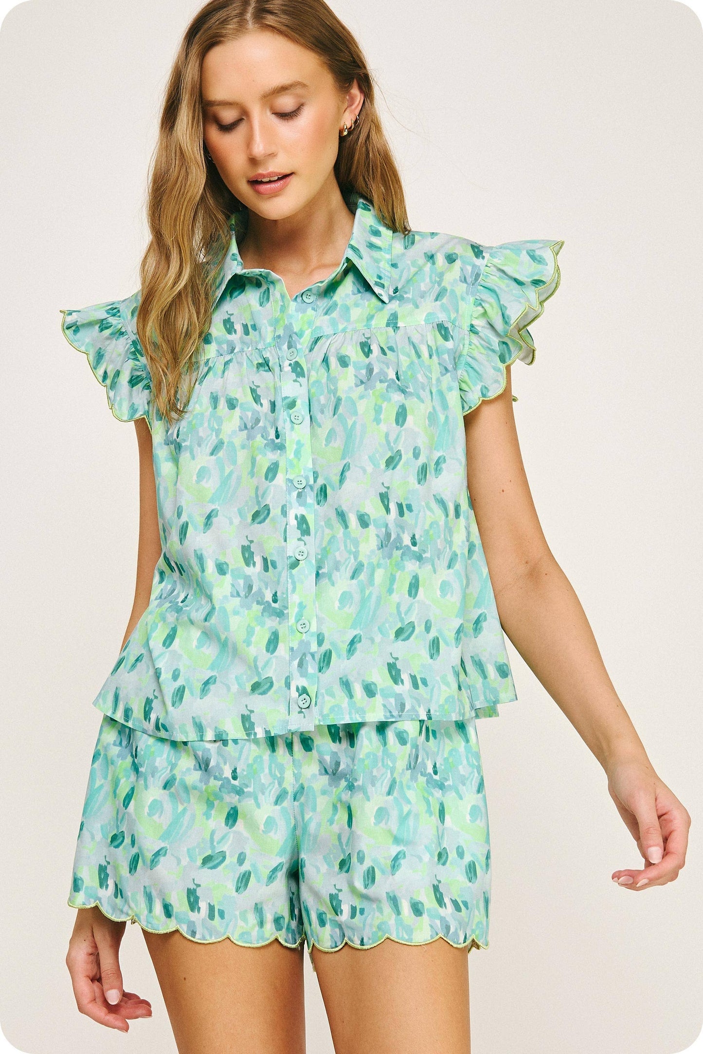 Haley Abstract Floral Blouse