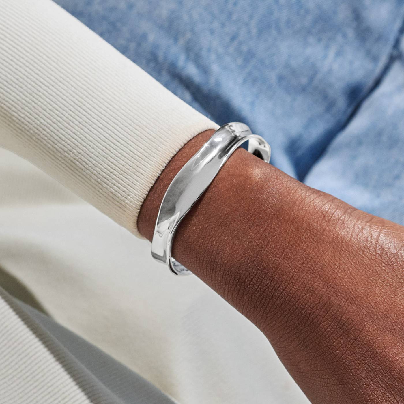 Silver Wave Bangle