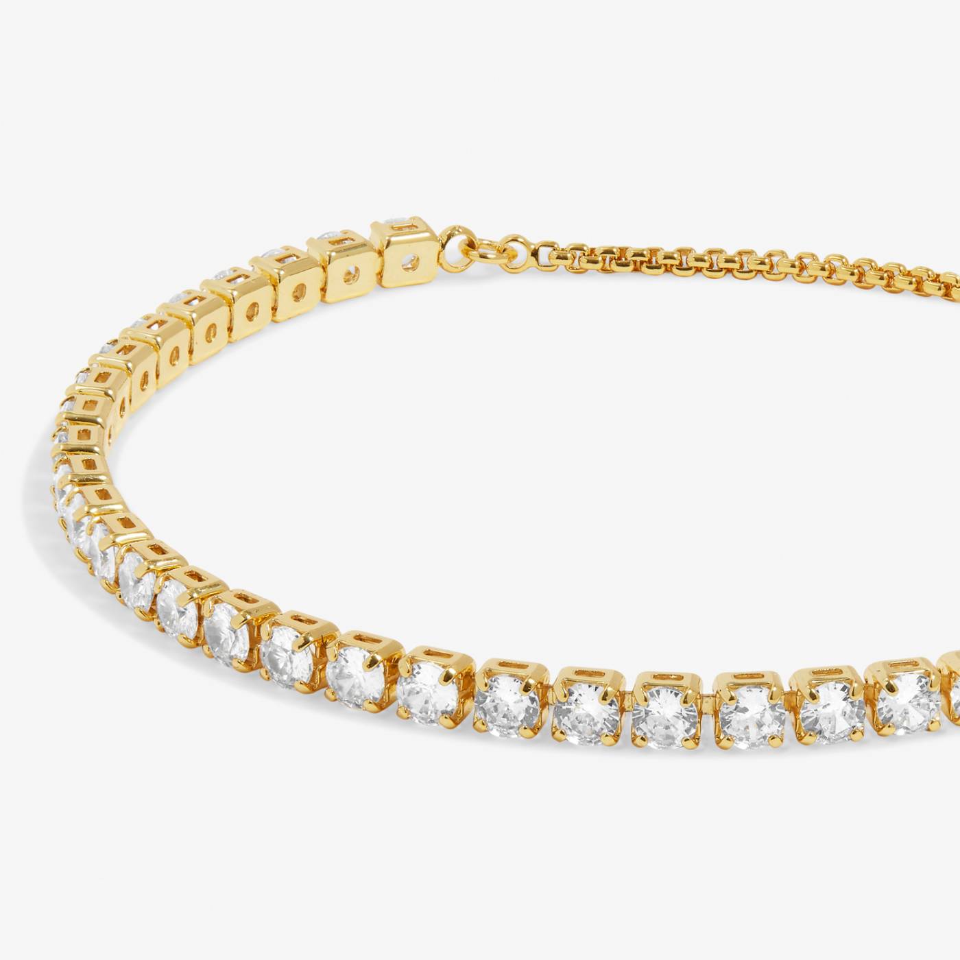 Gold Round CZ Tennis Bracelet